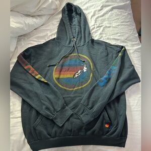 Small Unisex Aviator Nation Relaxed Pullover Hoodie - Black